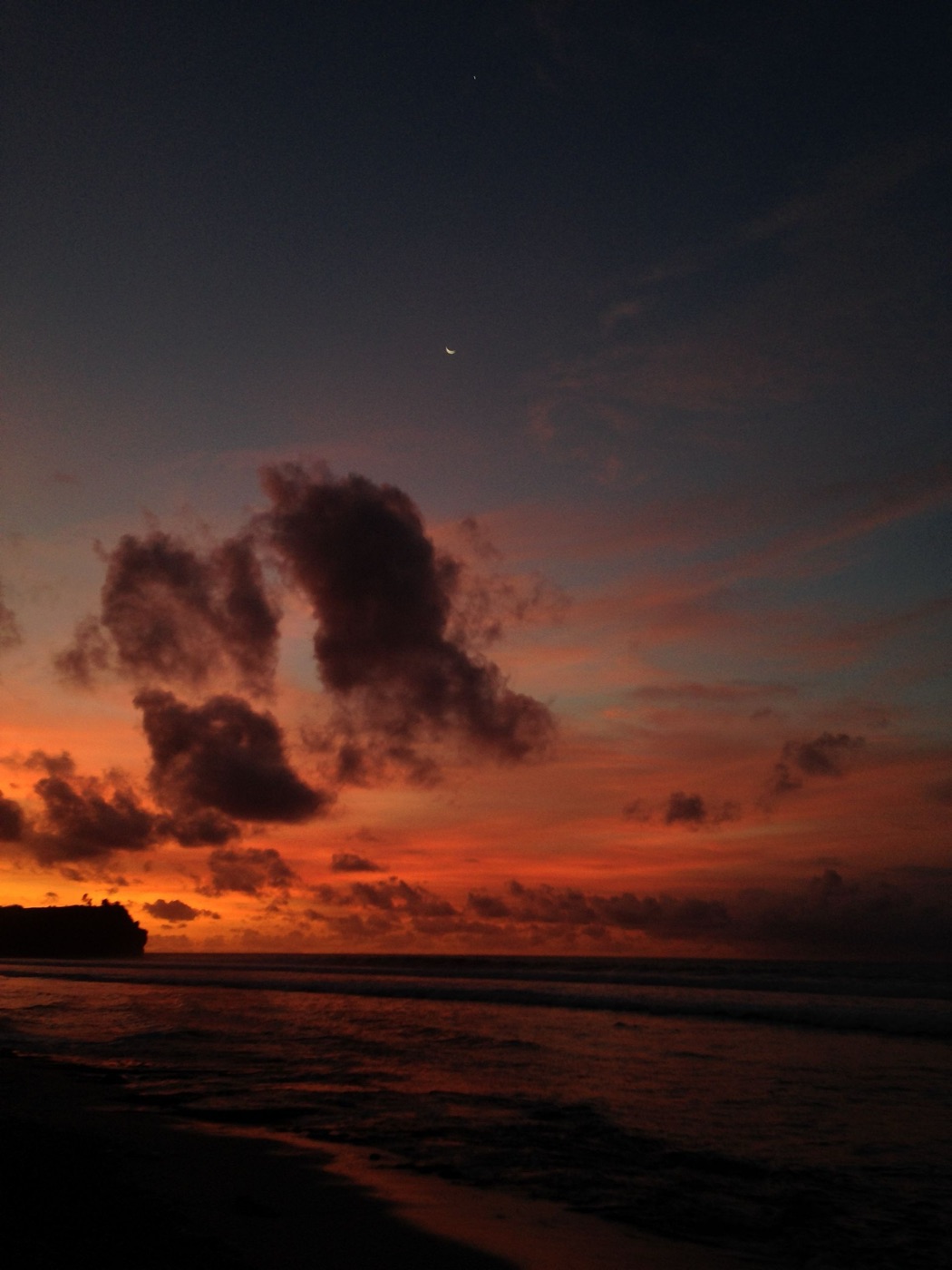 Dramatic tropical sunset sky over Bali